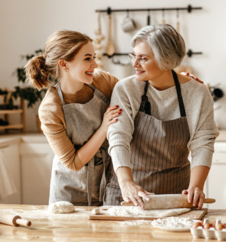 image of two beautiful women smiling