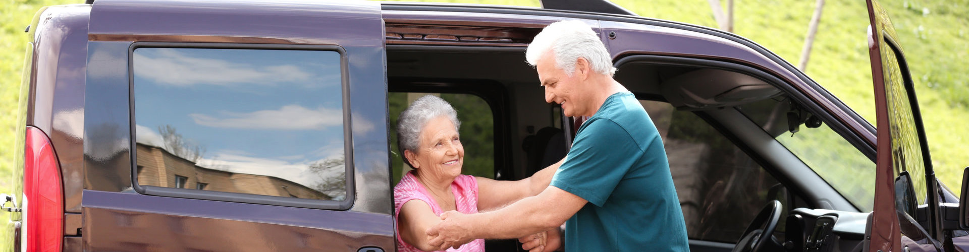 old man assisting to his wife